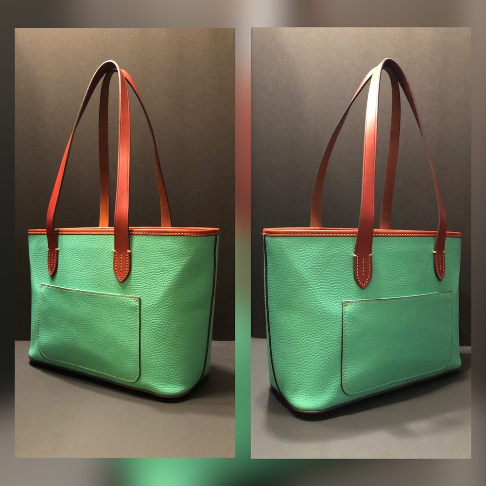 Dooney & Bourke Authentic Turquoise Shoulder Tote, New Without Tags - Picture 6 of 16